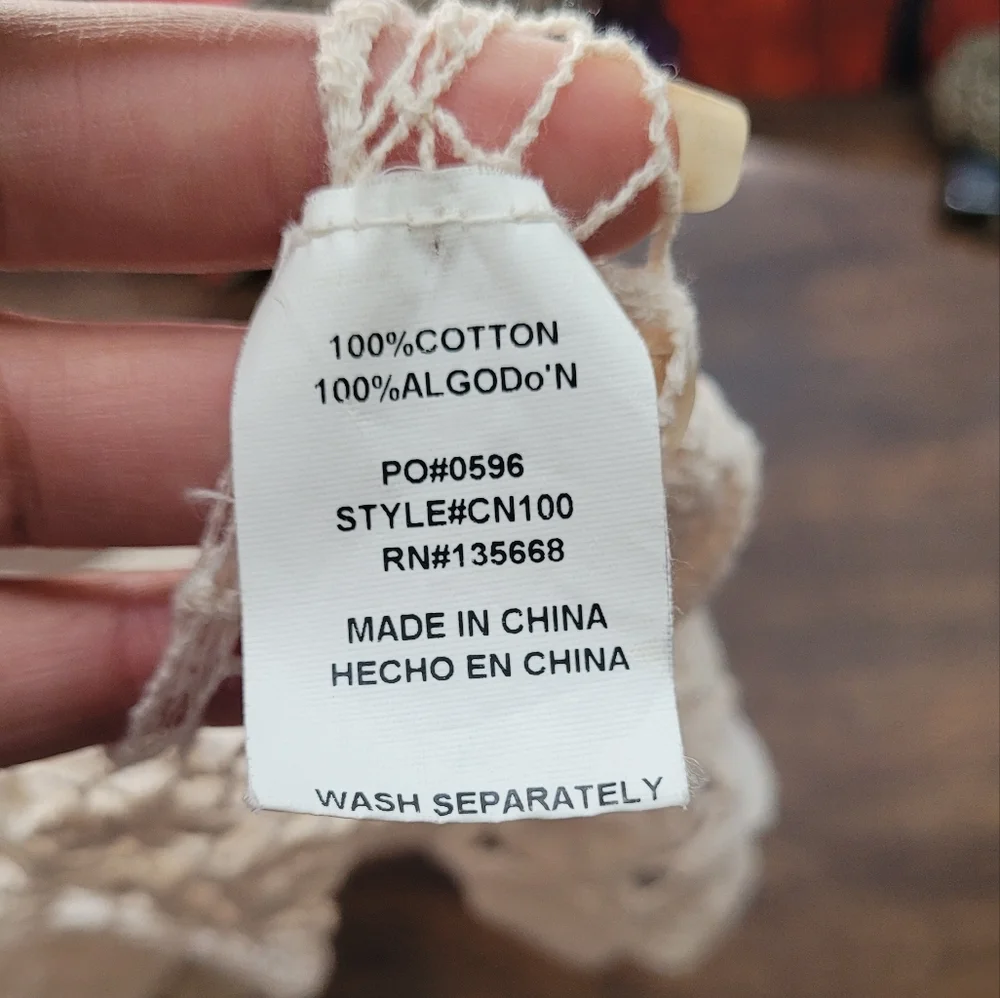 Cream Lace Crochet Shrug One Size - Picture 6 of 9